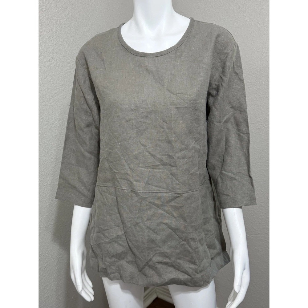 Regalia M Women's Blouse Linen Lagenlook Natural Minimalist Natural Earthy